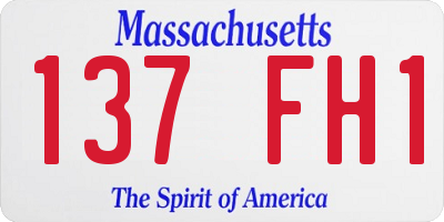 MA license plate 137FH1