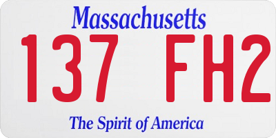 MA license plate 137FH2