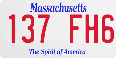 MA license plate 137FH6