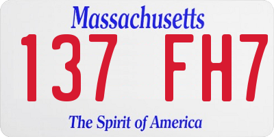 MA license plate 137FH7