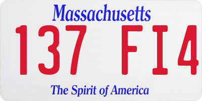 MA license plate 137FI4