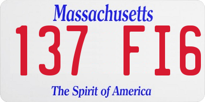 MA license plate 137FI6