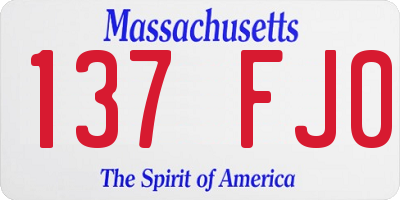 MA license plate 137FJ0