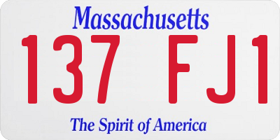 MA license plate 137FJ1