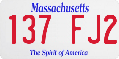 MA license plate 137FJ2