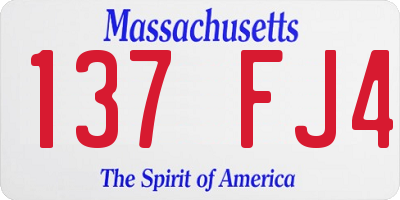 MA license plate 137FJ4