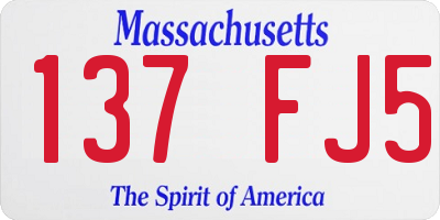 MA license plate 137FJ5