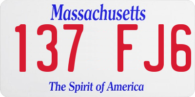 MA license plate 137FJ6