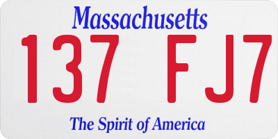 MA license plate 137FJ7