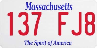 MA license plate 137FJ8