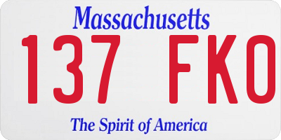 MA license plate 137FK0