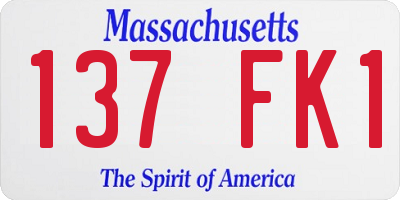 MA license plate 137FK1