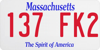 MA license plate 137FK2