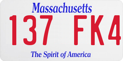 MA license plate 137FK4