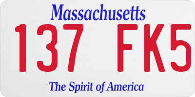 MA license plate 137FK5