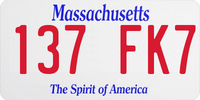 MA license plate 137FK7