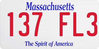 MA license plate 137FL3