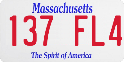 MA license plate 137FL4
