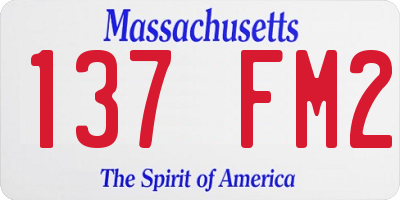 MA license plate 137FM2