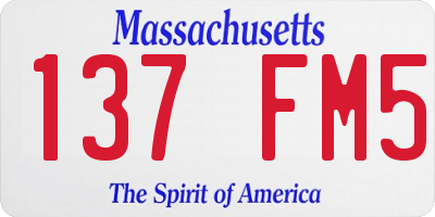 MA license plate 137FM5