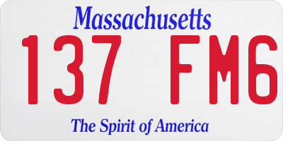 MA license plate 137FM6