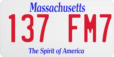 MA license plate 137FM7