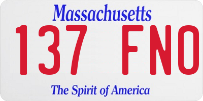 MA license plate 137FN0