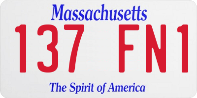 MA license plate 137FN1