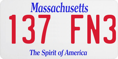 MA license plate 137FN3