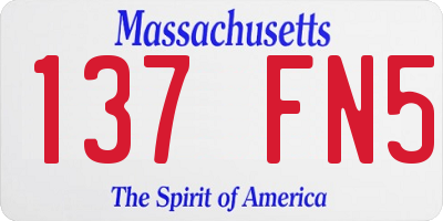 MA license plate 137FN5