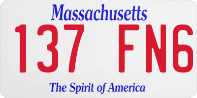 MA license plate 137FN6