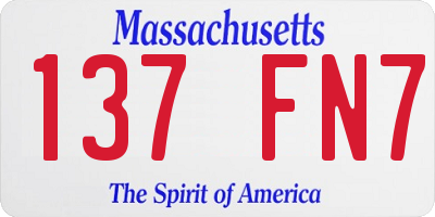 MA license plate 137FN7