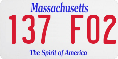 MA license plate 137FO2