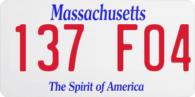 MA license plate 137FO4
