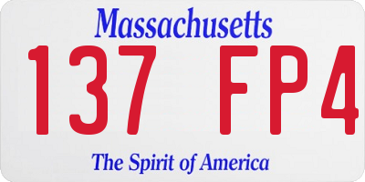MA license plate 137FP4