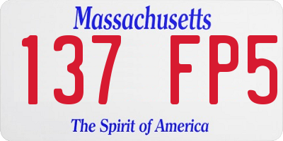 MA license plate 137FP5