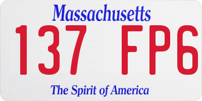 MA license plate 137FP6