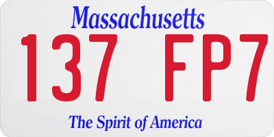 MA license plate 137FP7