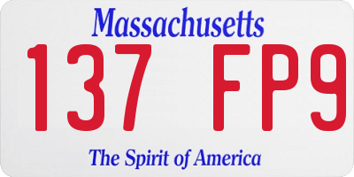 MA license plate 137FP9