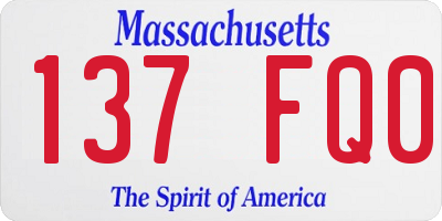 MA license plate 137FQ0
