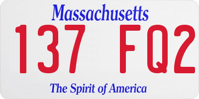 MA license plate 137FQ2