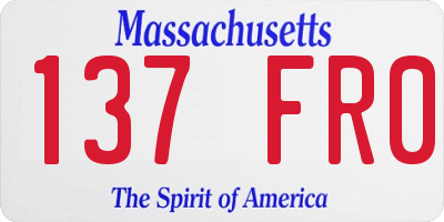MA license plate 137FR0