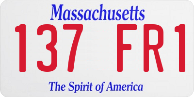 MA license plate 137FR1