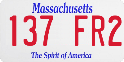 MA license plate 137FR2