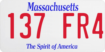 MA license plate 137FR4