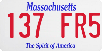 MA license plate 137FR5
