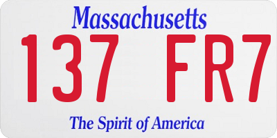 MA license plate 137FR7