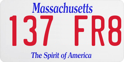 MA license plate 137FR8