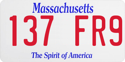 MA license plate 137FR9