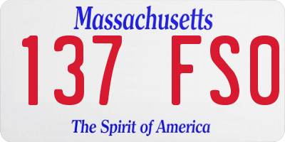 MA license plate 137FS0